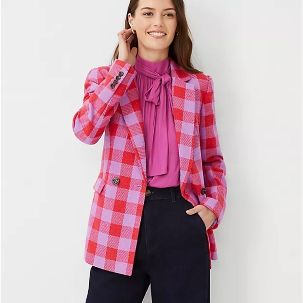 Ann Taylor checkered blazer